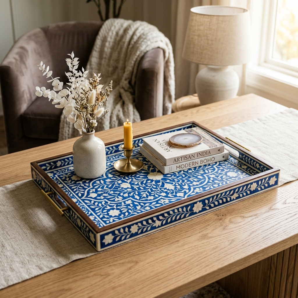 Luxury Bone Inlay Decorative Tray