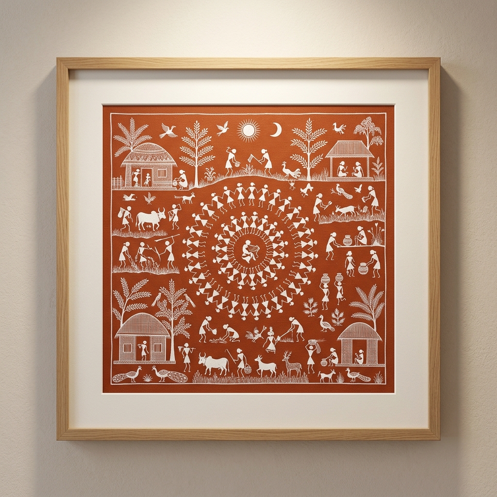 Traditional Warli Tribal Art Painting